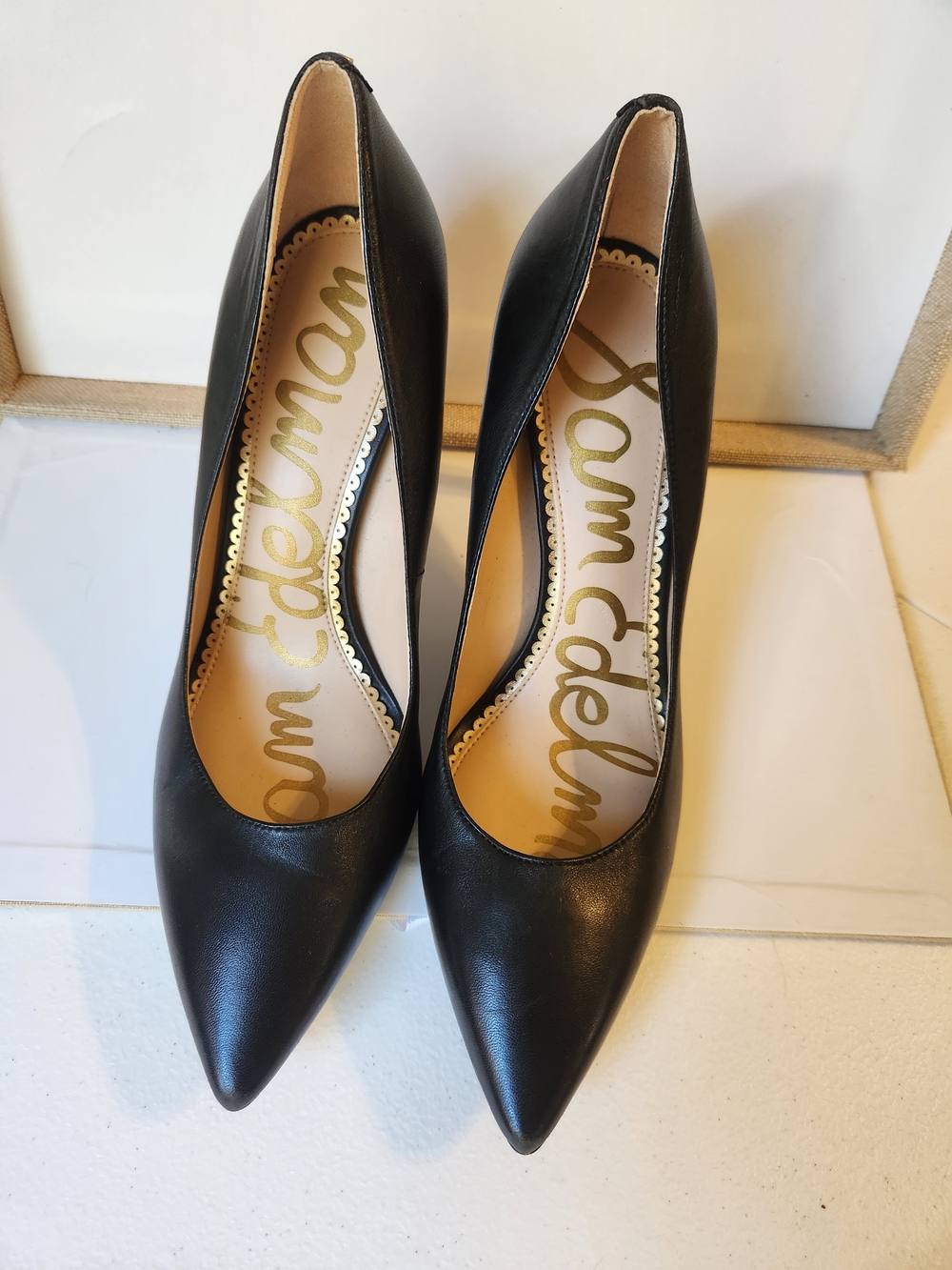 Sam Edelman Hazel Black Leather Pumps Size 8M